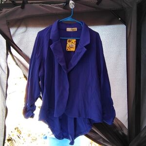 Vibrant Blue Button-Up Blouse